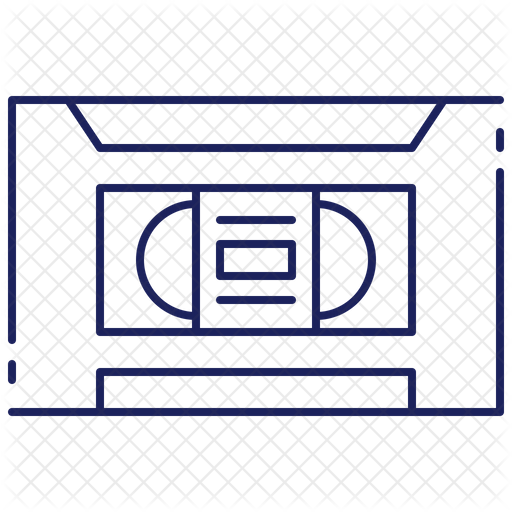 512x512 Vhs Tape Icon Of Line Style