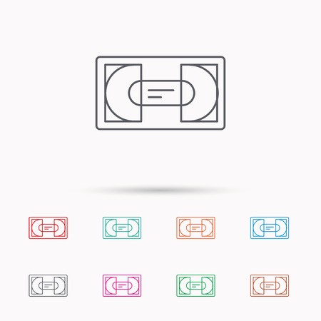 450x450 Video Cassette Icon Vhs Tape Sign Linear Icons On White