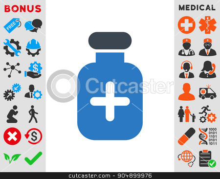 450x366 Medication Vial Icon Stock Vector