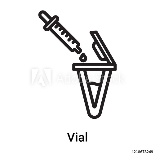 500x500 Vial Icon Vector Isolated On White Background, Vial Sign Line