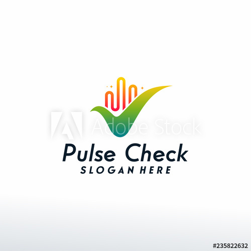 500x500 Pulse Check Logo Designs Concept Vector, Health Vibe Logo Template