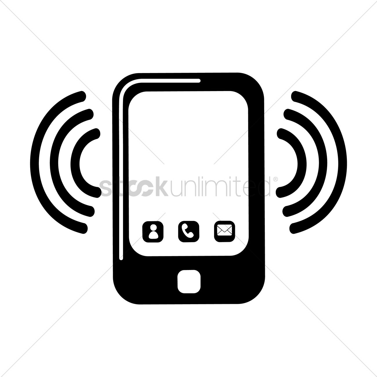 1300x1300 Phone Vibration Icon Vector Image