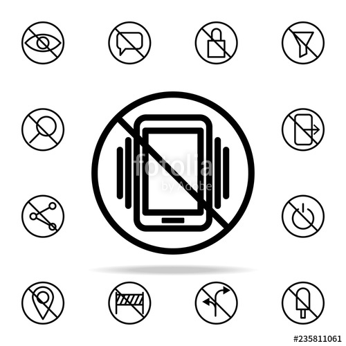 500x500 Prohibition Of Vibration Icon Ban Icons Universal Set For Web