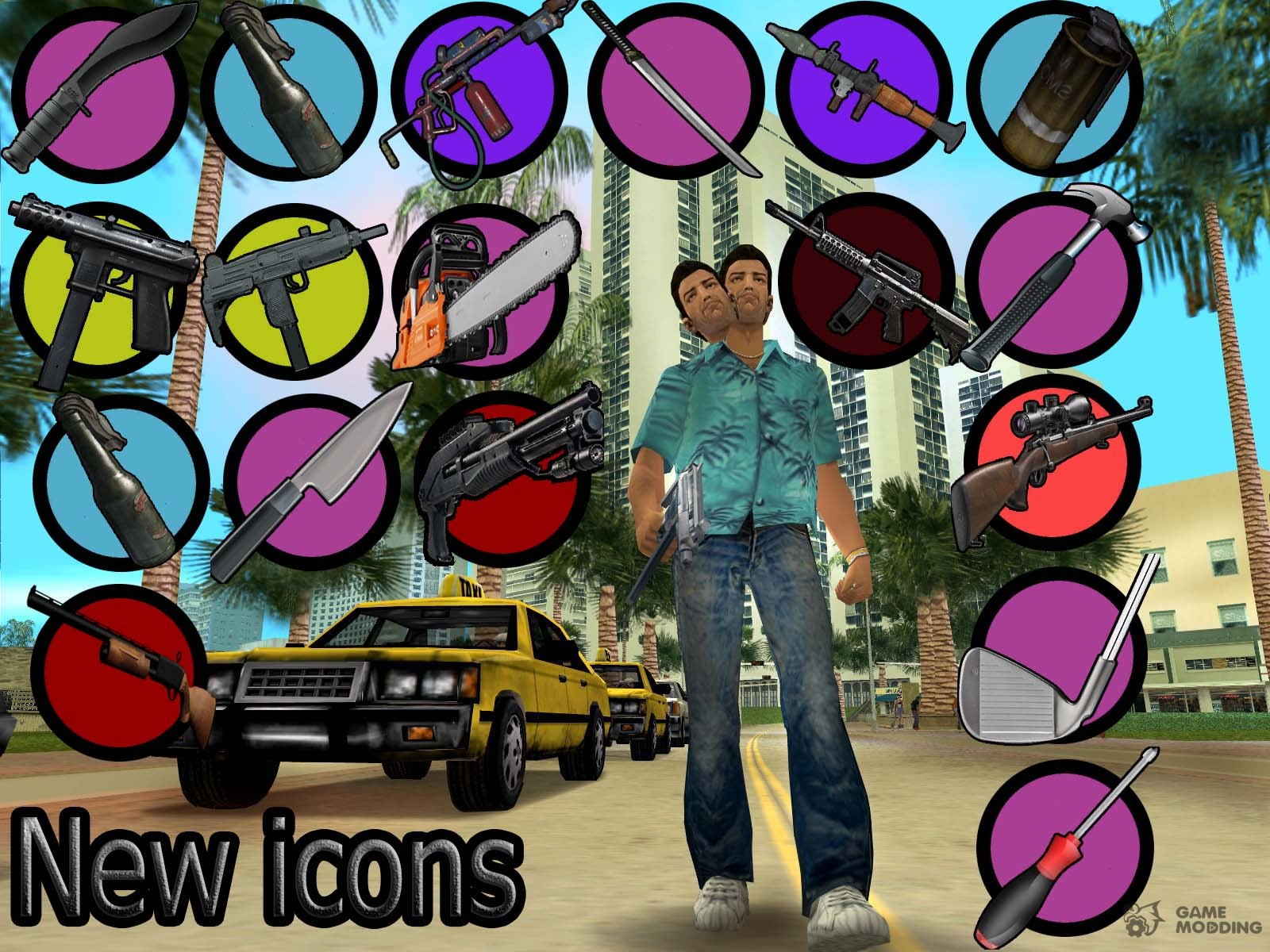 1600x1200 New Weapon Icons For Gta Vice City