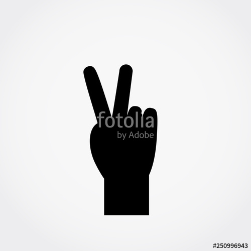 Hand Gesture Symbol, Victory Icon Vector Illustration Stock 500x500 Hand Gesture Symbol, Victory Icon Vector Illustration Stock