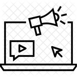 256x256 Video Ad Icon Of Line Style