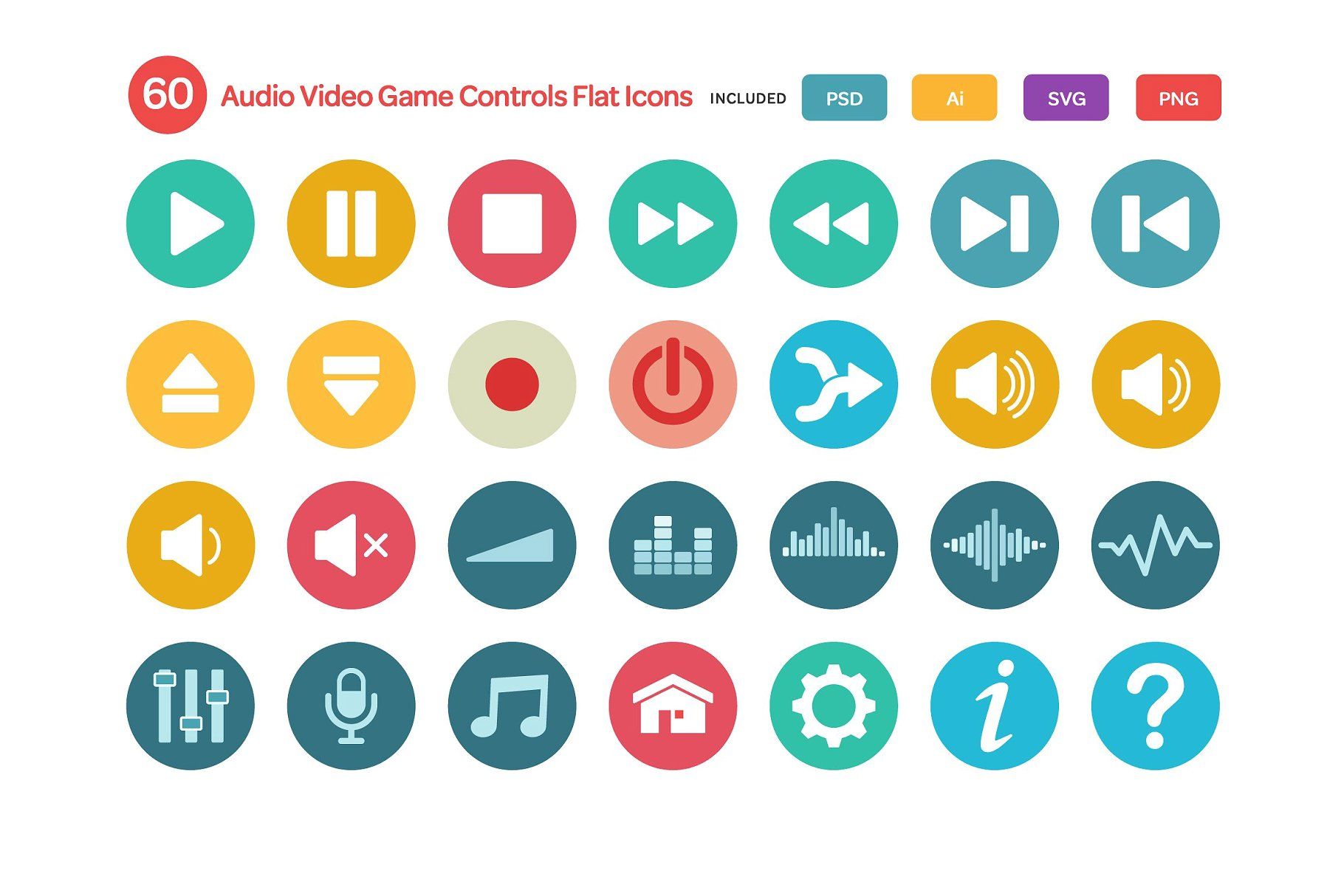 1820x1214 Audio, Video And Game Controls Flat