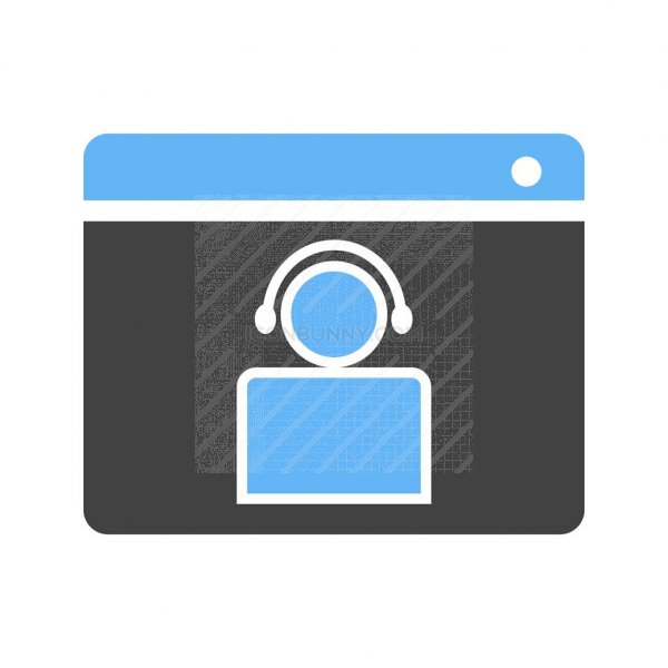 600x600 Video Call Blue Black Icon