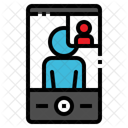 256x256 Video Call Icon Of Colored Outline Style