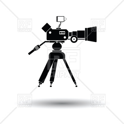 400x400 Movie Camera Icon With Shadow Design Vector Image Of Technology