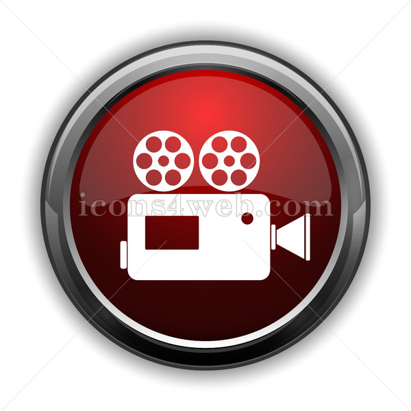 600x600 Video Camera Icon Red Glossy Web Icon With Shaddow