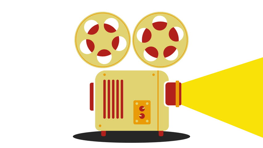 852x480 Retro Cinema Icon With Smooth Stock Footage Video