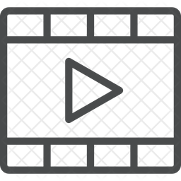 256x256 Video Clip Icon Of Line Style