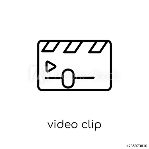 500x500 Video Clip Icon Trendy Modern Flat Linear Vector Video Clip Icon