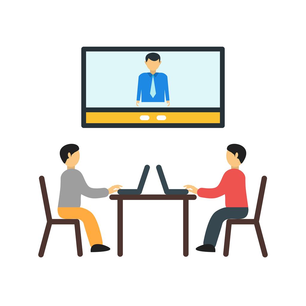 1024x1024 Video Conference Flat Multicolor Icon