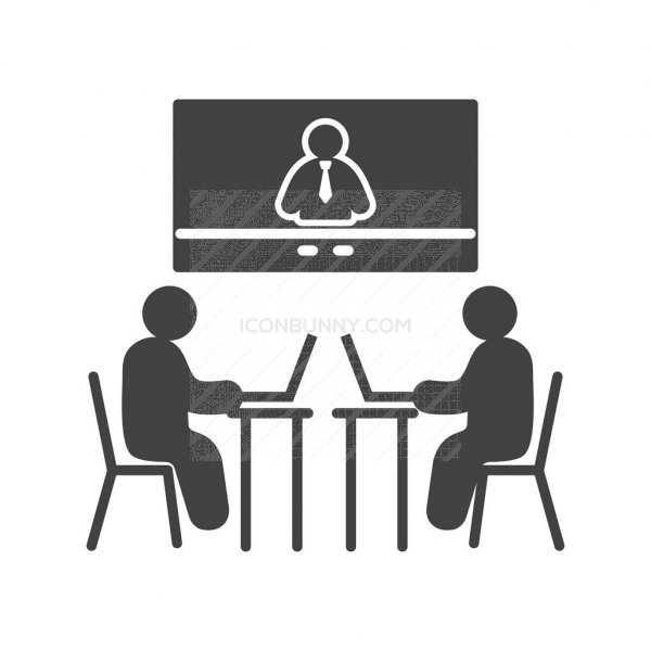 600x600 Video Conference Glyph Icon