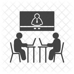 256x256 Video Conference Icon Of Glyph Style