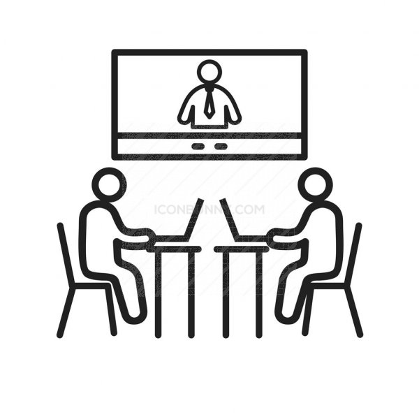 600x600 Video Conference Line Icon