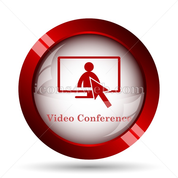 600x600 Video Conference Website Icon High Quality Web Button