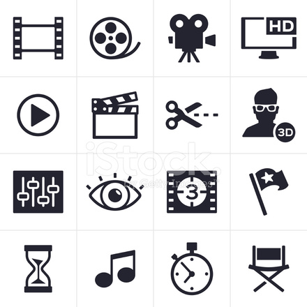 440x440 Movie Making And Video Editing Icons Stock Vector