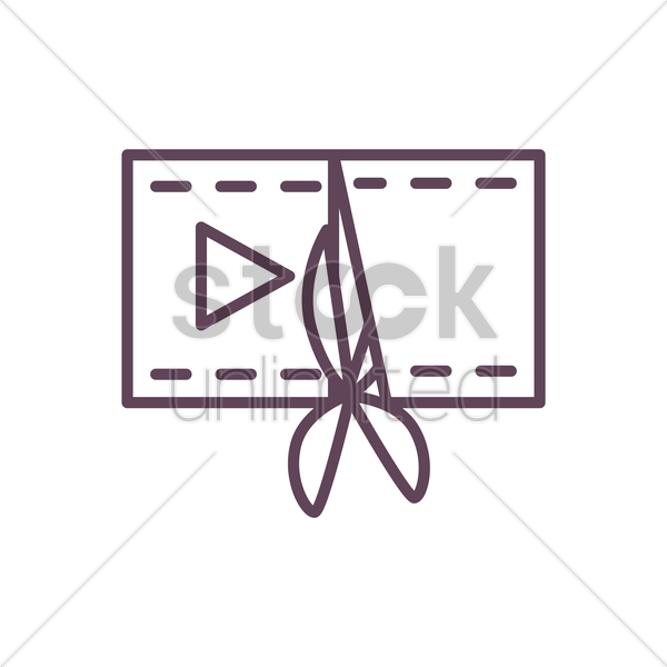 Video Editing Icon Vector Image 600x600 Video Editing Icon Vector Image