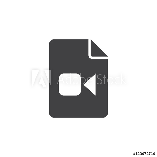 500x500 Video Icon Vector, Solid Logo Illustration, Pictogram