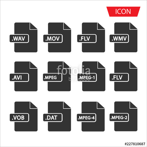 500x500 Document Formats Icon Vector Isolated Video Symbols
