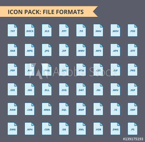 500x490 Format Extension Icon Pack Video, Audio, Presentatio, Texts