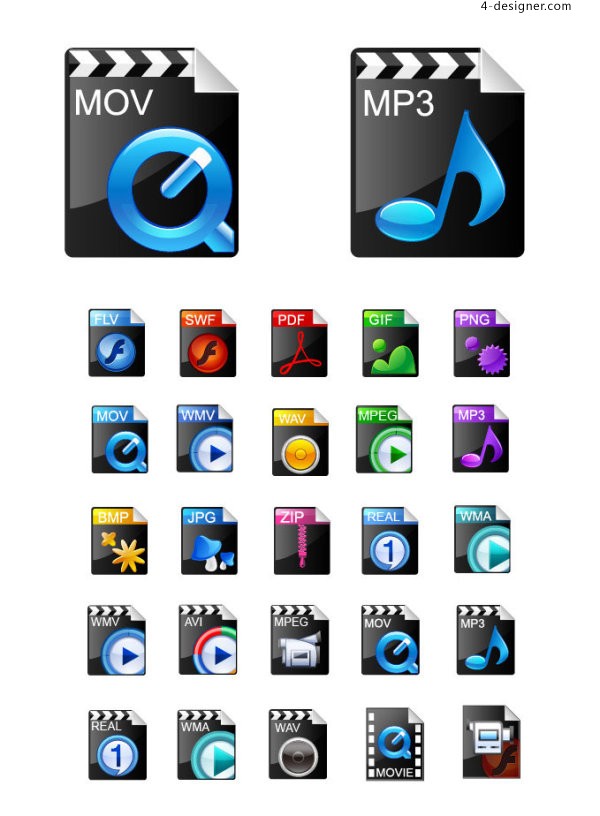 600x816 Designer Video Format Icon Vector Material