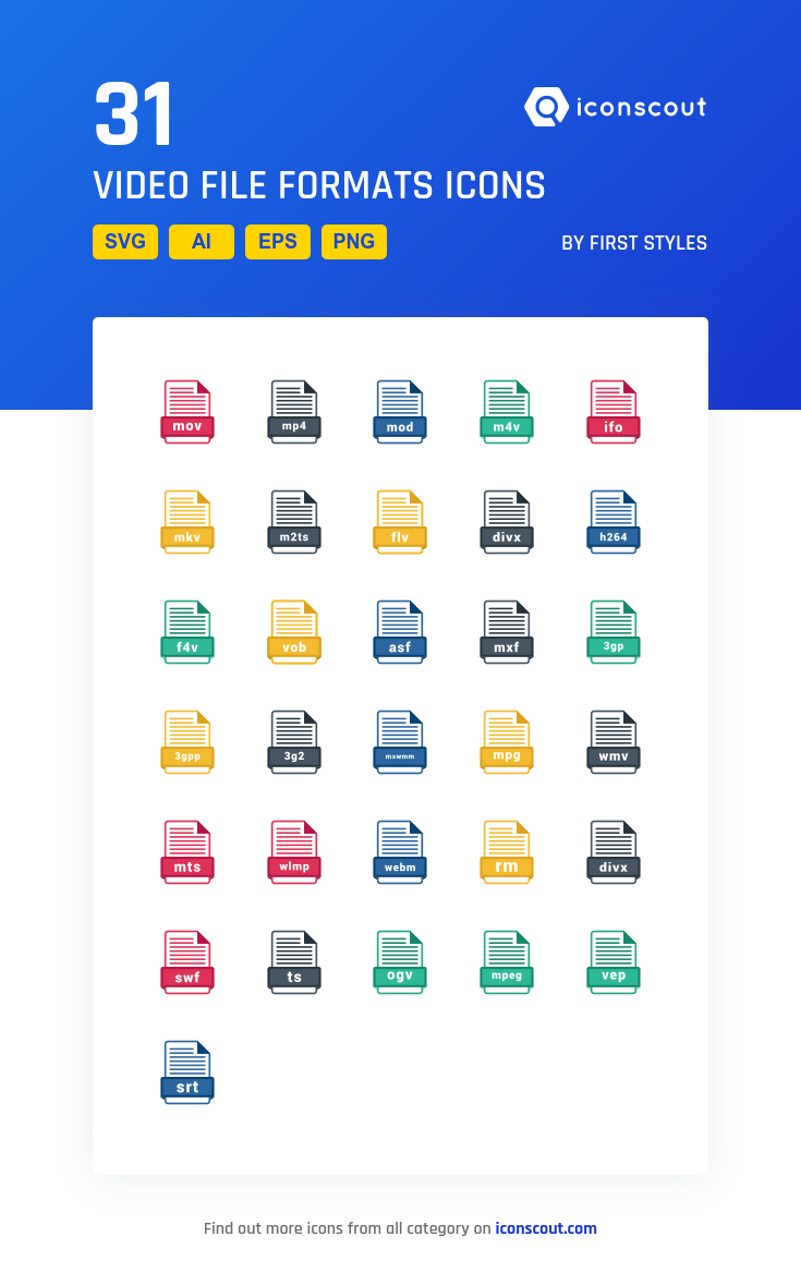 735x1179 Video Formats Icon Pack
