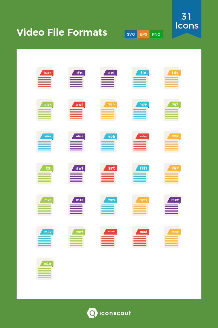 735x1103 Video Formats Icon Pack