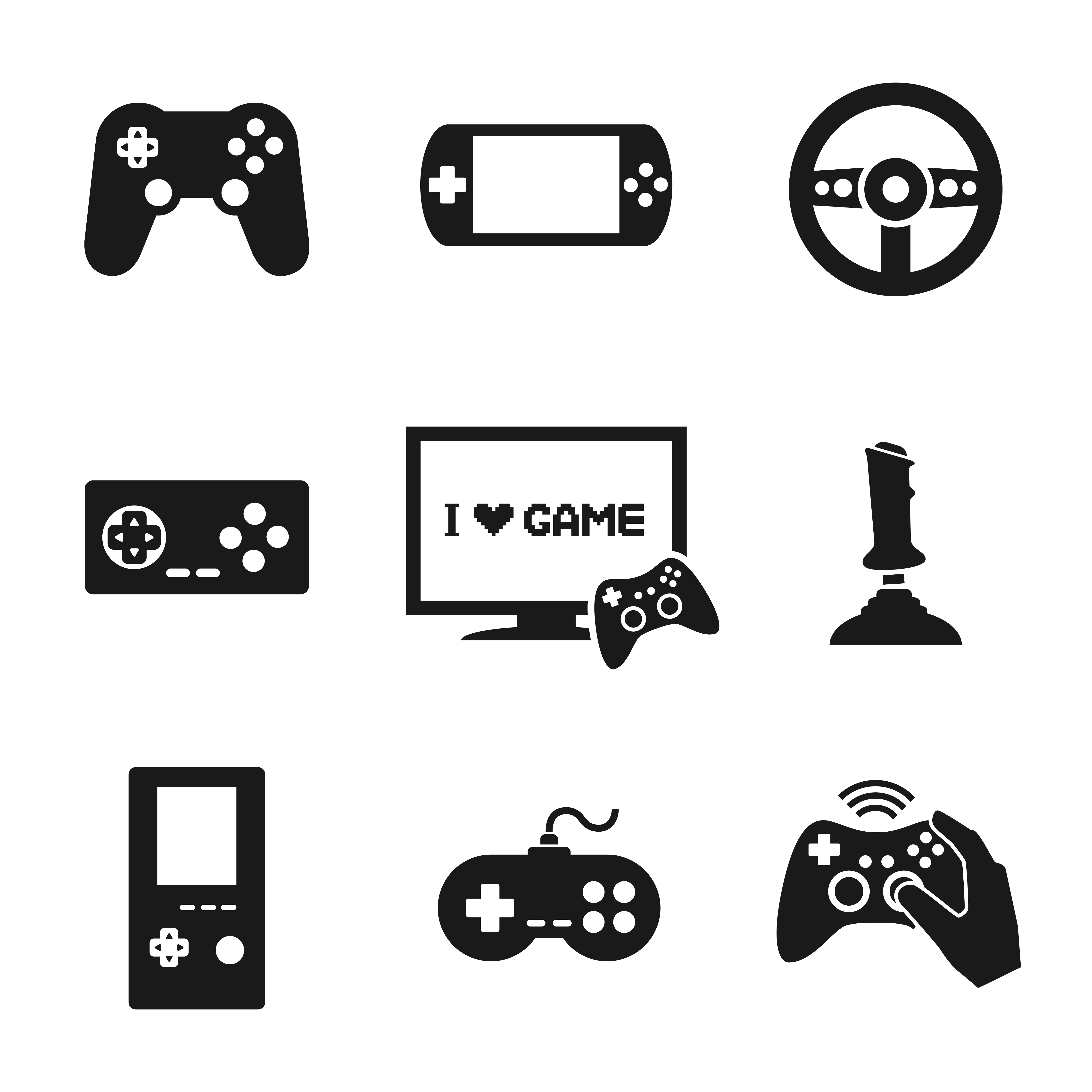 4500x4500 Video Games Controller Icons Set