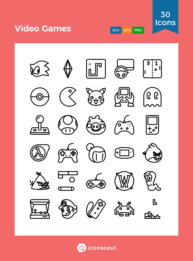 Video Games Icon Pack 735x996 Video Games Icon Pack