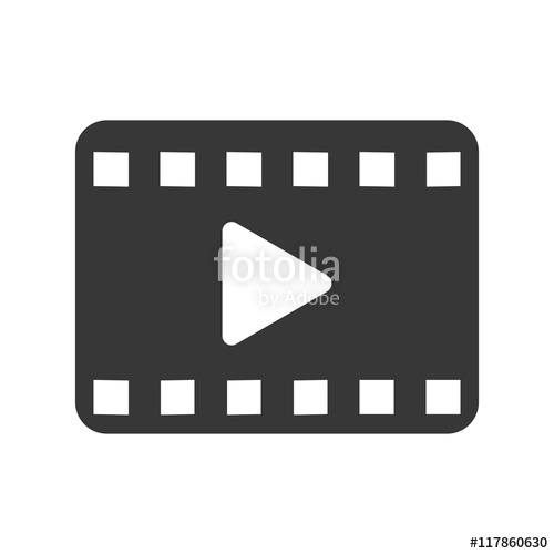 500x500 Flat Design Play Video Icon Vector Illustration Stock Image