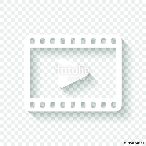 500x500 Video Icon White Icon With Shadow On Transparent Background