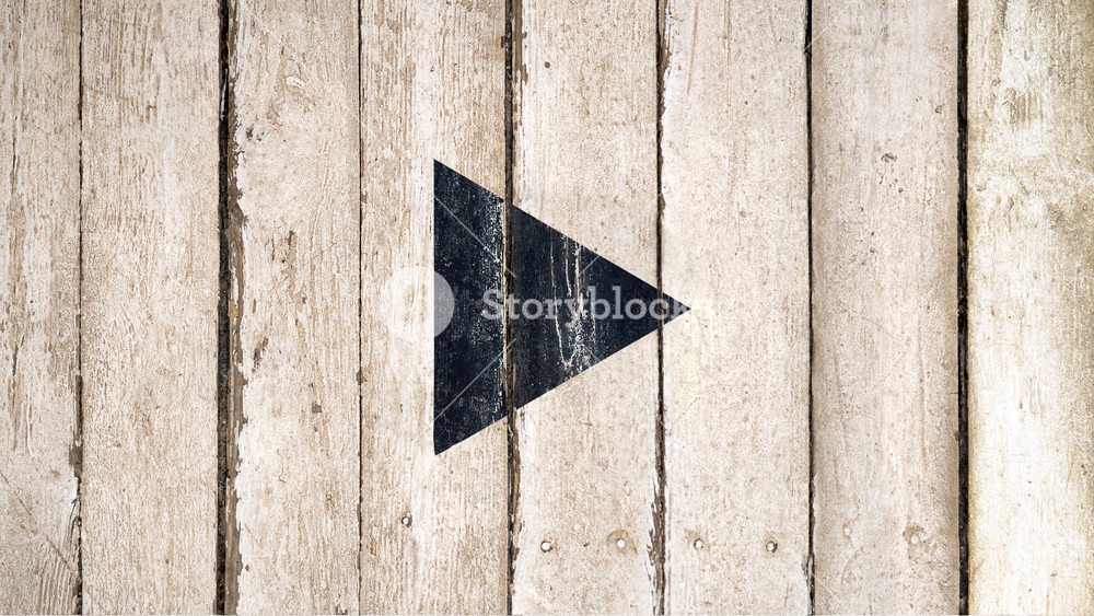 1000x563 Play Symbol Icon Video Play Button Wooden Vintage Style On Rustic