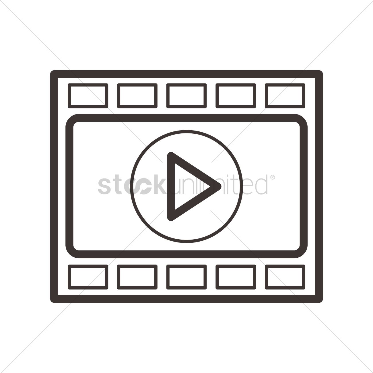 1300x1300 Video Play Icon Vector Image