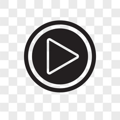 240x240 Play Video Vector Icon Isolated On Transparent Background, Play