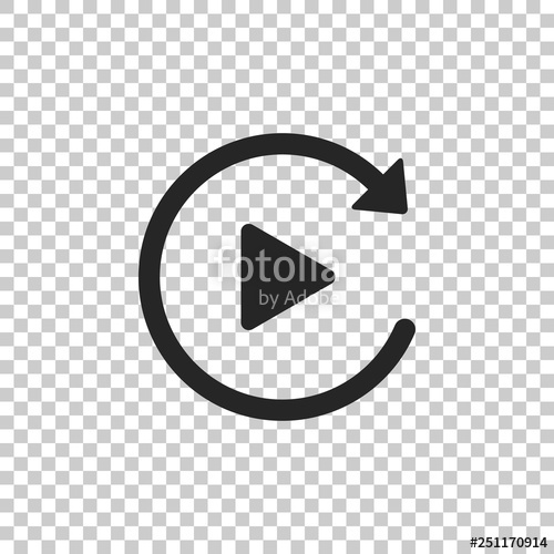 500x500 Video Play Button Like Simple Replay Icon Isolated On Transparent