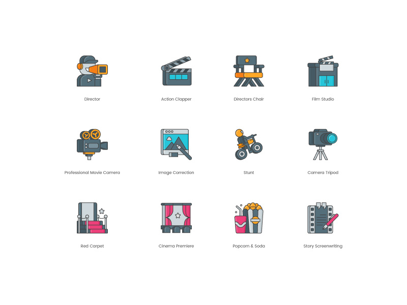 800x600 Video Production Icon Set