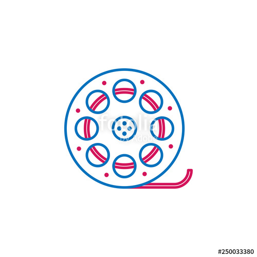 500x500 Video Production, Film Reel Icon Element Of Color Video