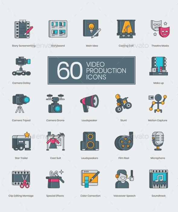 590x700 Video Production Icons