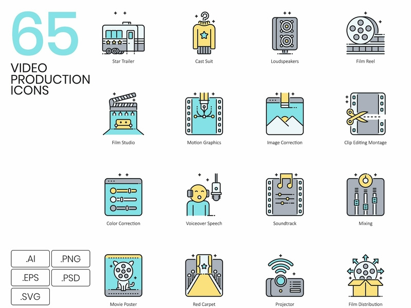 800x600 Video Production Icons Aqua