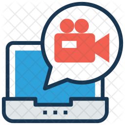 256x256 Video Recording Icon Of Colored Outline Style