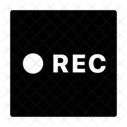 256x256 Video Record Icon Of Glyph Style