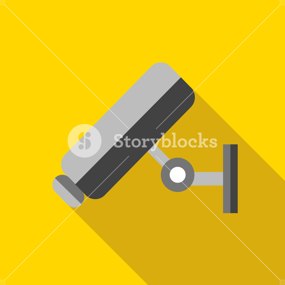 1000x1000 Video Surveillance Camera Icon In Flat Style With Long Shadow
