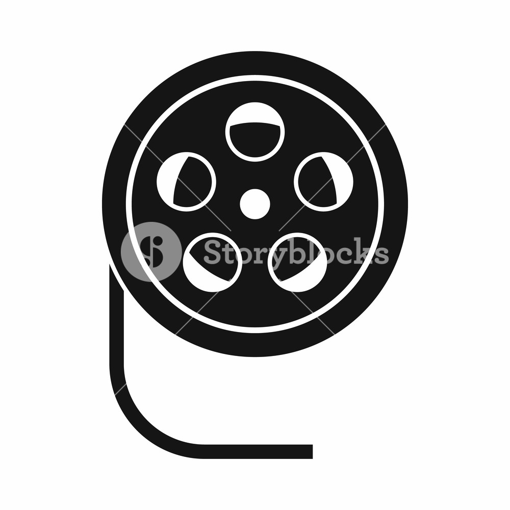 1000x1000 Reel With Film Icon In Simple Style Isolated On White Background