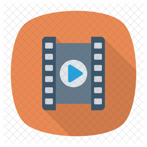 512x512 Video Reel Icon Of Flat Style