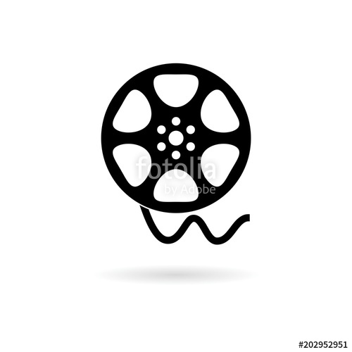 500x500 Film Reel Icon, The Video Icon, Movie Symbol Stock Image
