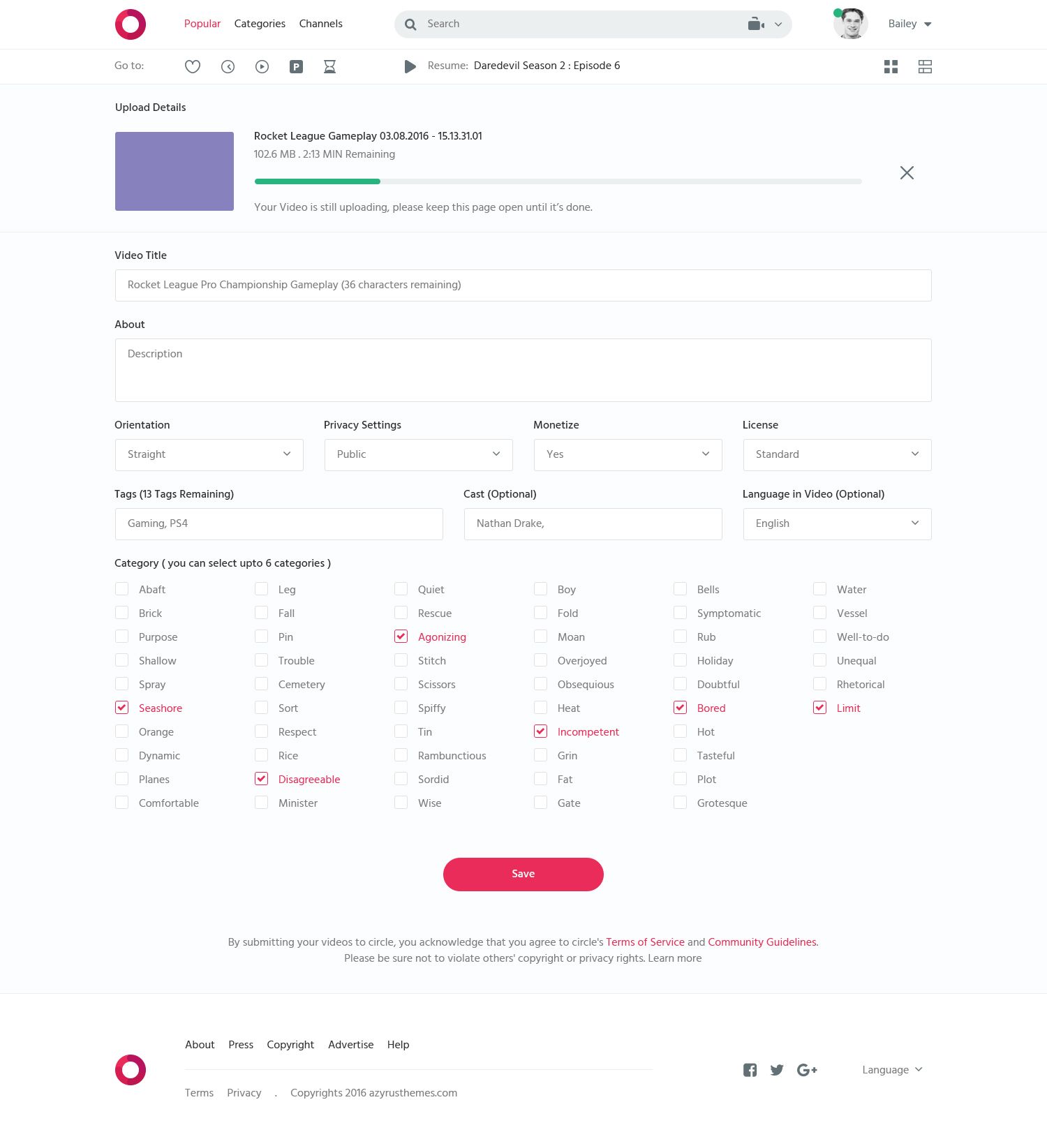 1500x1642 Circle Video Sharing Website Template